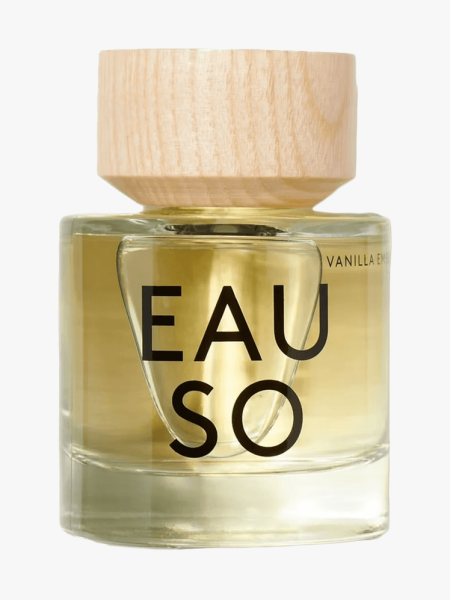 Eauso Vert Vanilla Embers Eau de Parfum in branded component on a light gray background